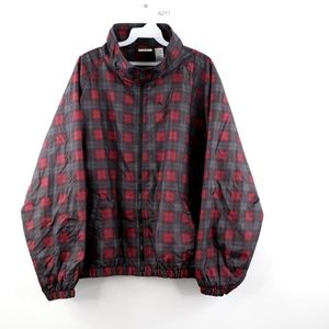 Vintage 90s Streetwear Plaid Windbreaker Jacket
